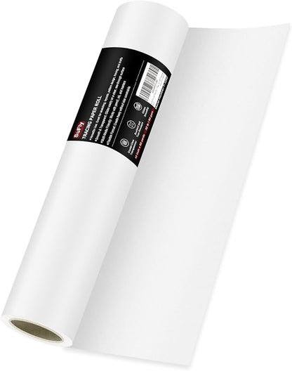 SuFly Tracing Paper Roll, 12 Inch x 50 Yards Trace Paper Roll, 32 lb White Art by SuFly