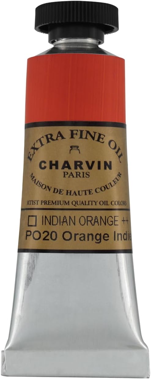 Charvin Extra Fine Oil Paint, Indian Orange 20 ml - Image 2
