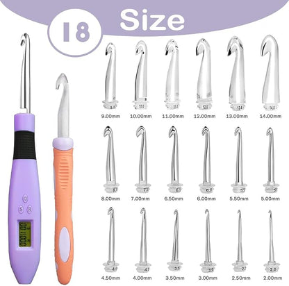 Yarniss 18 Size Counting Crochet Hooks Set - Image 2