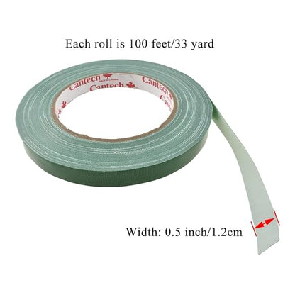 HAHIYO Green 0.5Inch Wide 2Rolls Floral Tape Waterproof Florist Tape Flower - Image 2