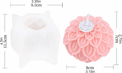 Nasturtium Ball Candle Silicone Mold Lotus Petal Flower Soap Mold - Image 2