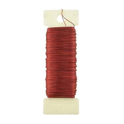 HAHIYO 26Gauge Red 1Roll Total 38Yards Metal Floral Wire Flexible Paddle Wire by HAHIYO