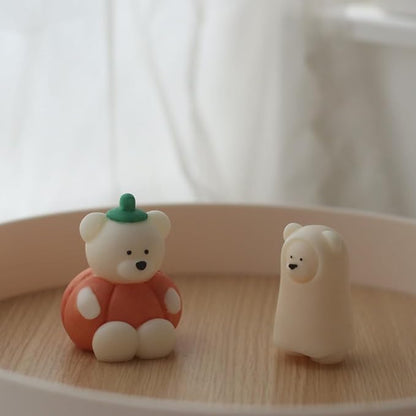Halloween Pumpkin Cartoon Bear Silicone Candle Mold 3D Cute Resin Gypsum Ice - Image 6