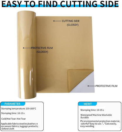 guangyintong Heat Transfer Vinyl Soil Golden HTV Rolls, Matte Surface HTV Vinyl - Image 3