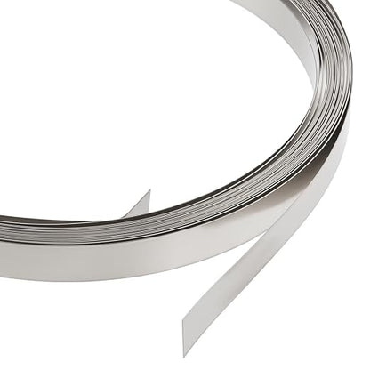 BENECREAT 19.7 Feet 32Gauge Flat Nickel Silver Wire, 8mm Wide Flat Bezel White by BENECREAT