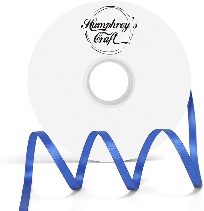Humphrey's Craft 1/4 Inch Royal Blue Double Faced Satin Ribbon by HumphreysCraft