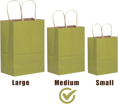 qiqee 32-Packs Forest Green Paper Gift Bags - Image 2
