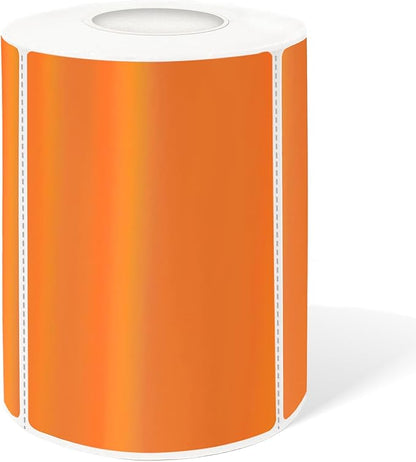 2" x 3" Holographic Thermal Label Stickers Orange, Printable Rainbow Glitter by Yeachlaing