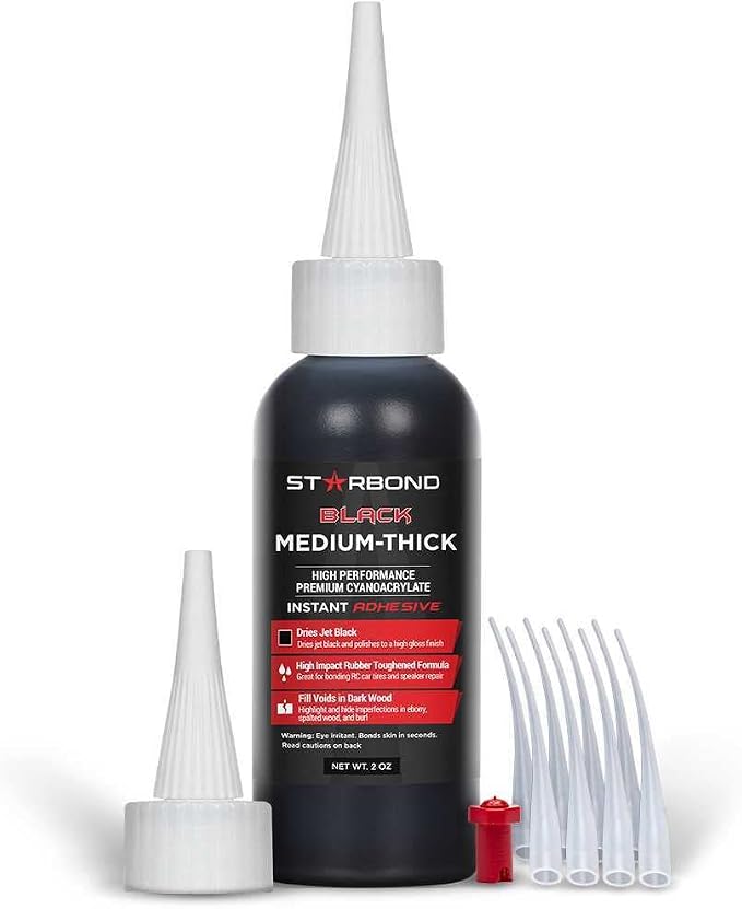 STARBOND Black Medium-Thick CA Glue, Premium Cyanoacrylate Super Glue, Knot by STARBOND