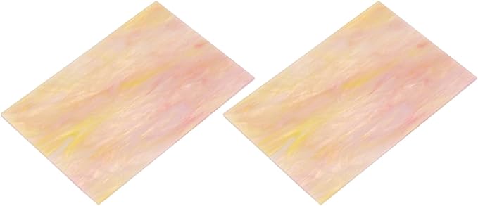 MECCANIXITY 2 Pcs Stained Glass Sheet Mosaic Tile 7.9 Inch x 5.9 Inch Pink by MECCANIXITY