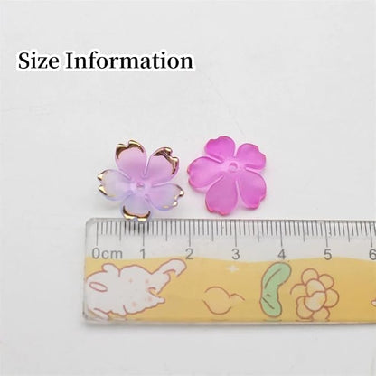 100pcs Acrylic Flower Beads, 19mm Cherry Blossom Plastic Gradient Flower Spacer - Image 5