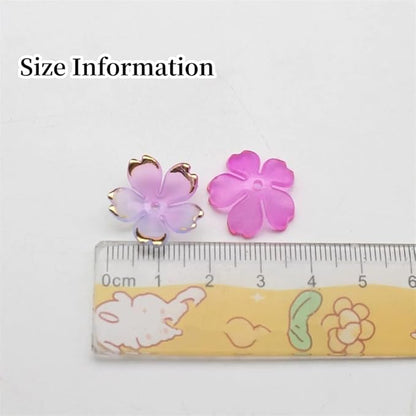 100pcs Acrylic Flower Beads, 19mm Cherry Blossom Plastic Gradient Flower Spacer - Image 5