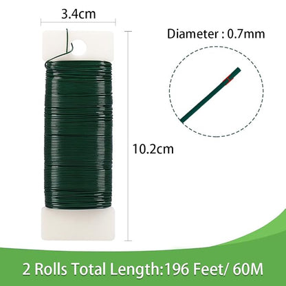 Tenn Well Green Floral Wire, 3 Pack Christmas Wreath Wire, 295 Feet 22 Gauge - Image 3