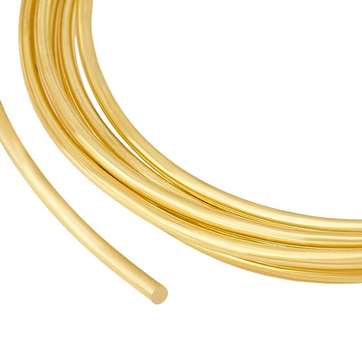 BENECREAT 9.84 Feet Bare Solid Brass Wire, 6 Gauge Round Soft Brass Wire Pure by BENECREAT