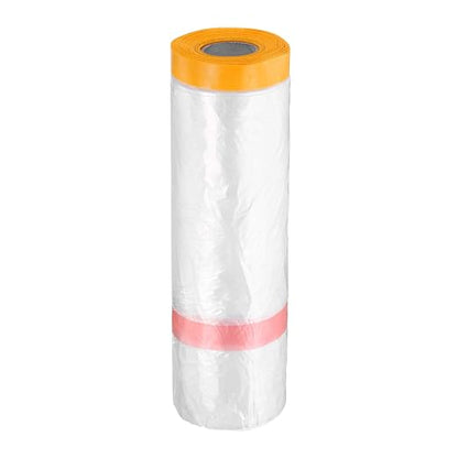 HARFINGTON Pre-Taped Masking Film 126" x65.6ft Double Adhesive Tape and Drape by HARFINGTON