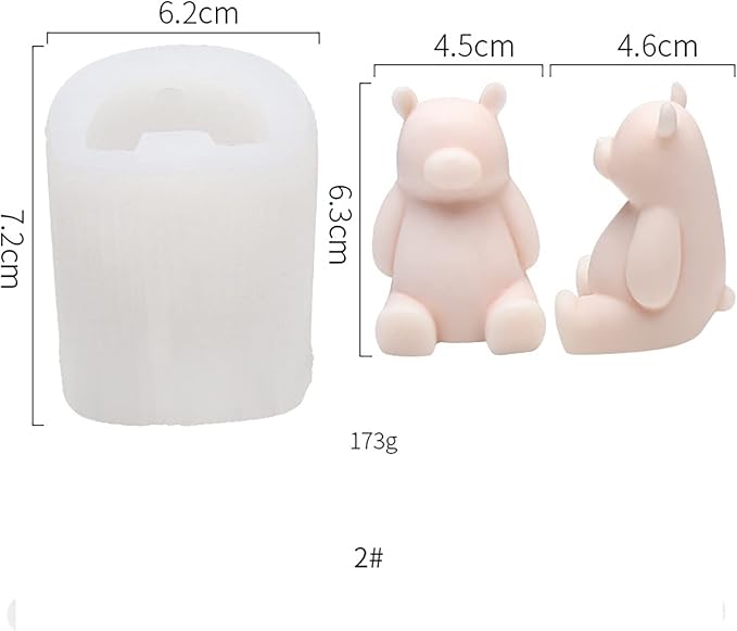 Cute Polar Bear Scented Candle Mold 2 Pack - Image 5