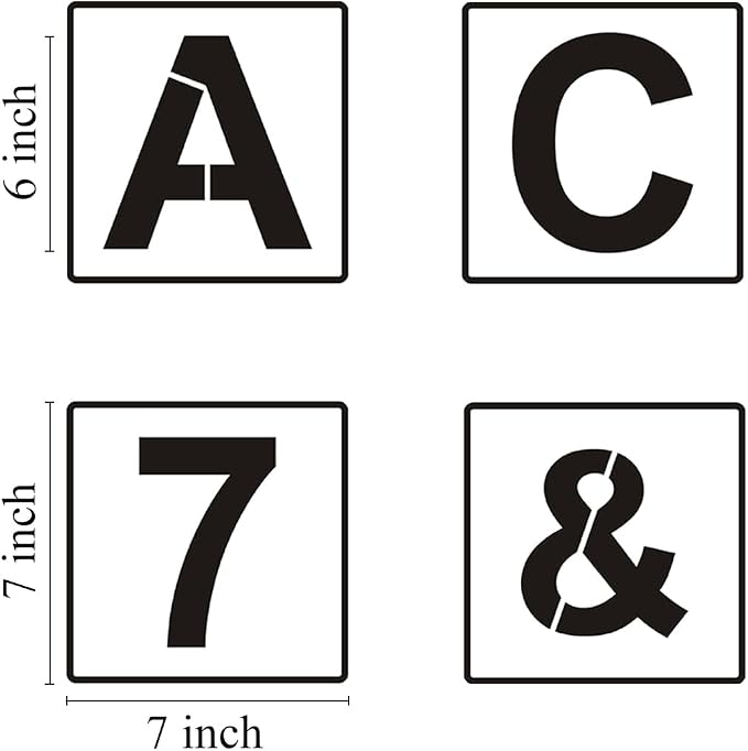 Alphabet Letter and Number Stencils 7 Inch - Image 4