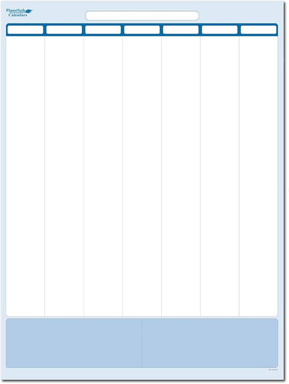Sky Blue 7-Column Task, Goals & Objective Wall Vertical Organizer 24" x 19". by PlanetSafeCalendars