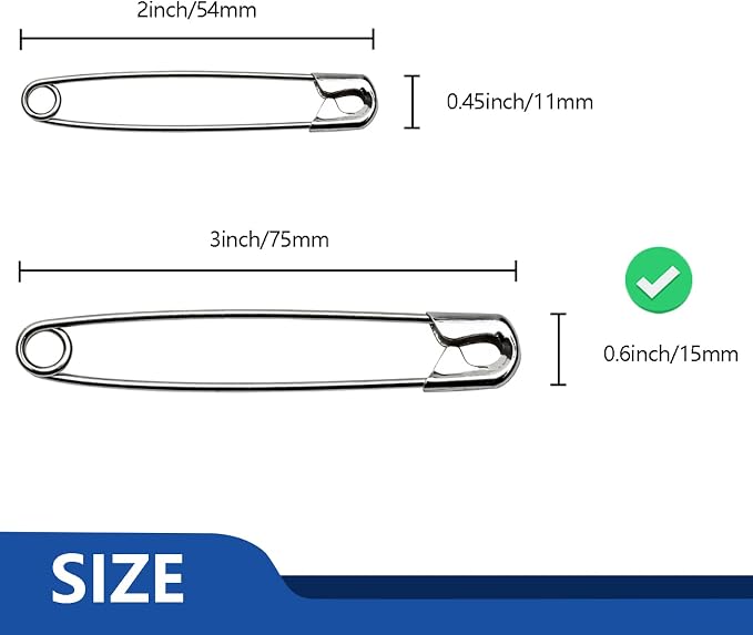 ZIPCCI 3 Inch Large Safety Pins - Image 2