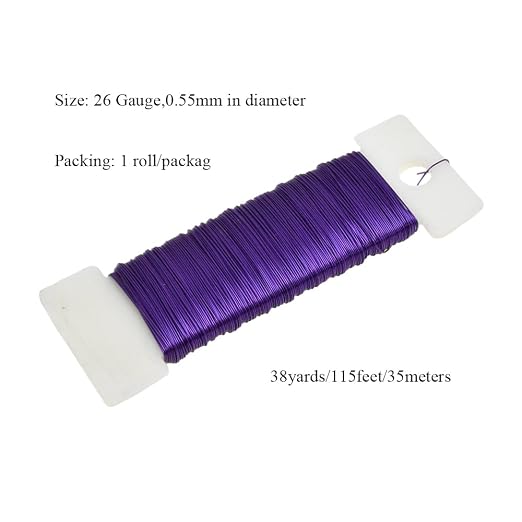 HAHIYO 26Gauge Purple Metal Floral Wire - Image 2
