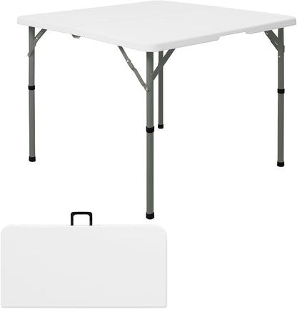 34" Square Folding Table, Party Use, HDPE Plastic Tabletop by HAISIWLKJ