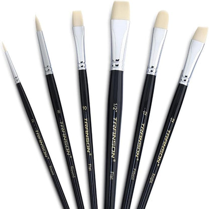 Transon Paint Brush Set 6pcs Art Painting Flexible Bristle by Transon