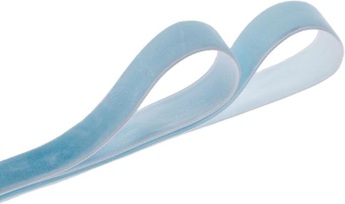 Vintage Sky Blue Velvet Ribbon Christmas Ribbon - Image 2