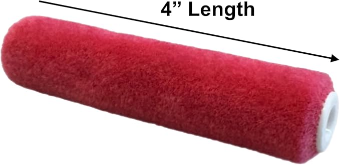 Premium 4-Inch Mohair Mini Paint Roller 6pc Set. 4" Mini Roller Frame + 5 Pack - Image 4
