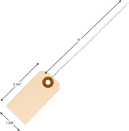 100 Manila Shipping Tags with Wire Attached #1-2 3/4” x 1 3/8” - Image 5