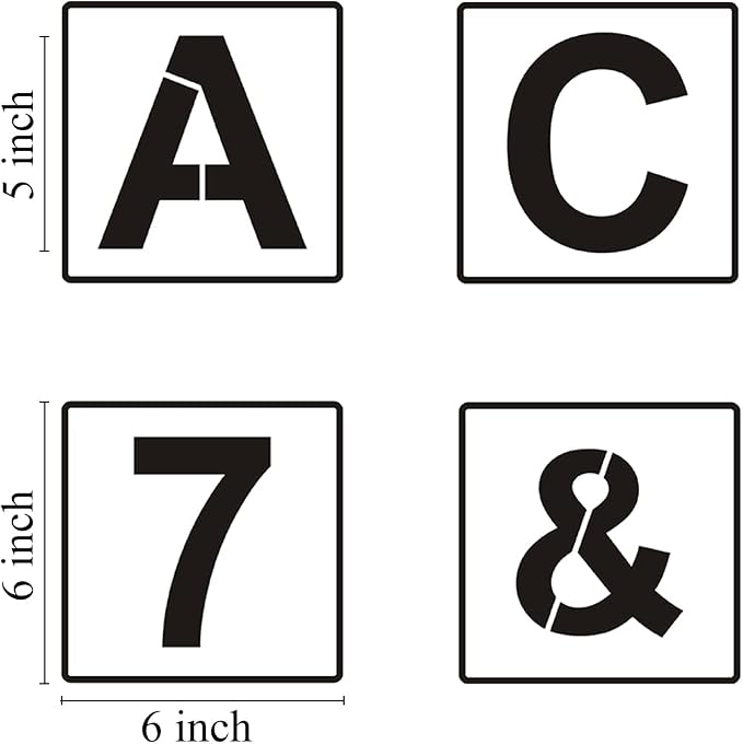 Alphabet Letter and Number Stencils 6 Inch - Image 2
