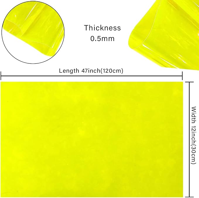 HYANG Yellow Solid Colors Transparent PVC Super Clear Holographic Vinyl 1 Roll - Image 4