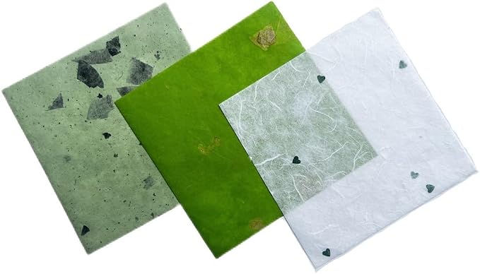 50 Sheets 6 x 6 Inches Natural Fiber Mulberry paper Sheets Square Origami Paper - Image 3