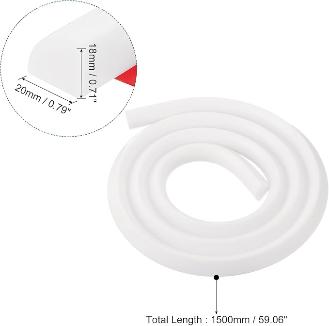 uxcell Flexible Molding Trim, 59 Inch Flexible Quarter Round Molding Silicone - Image 2