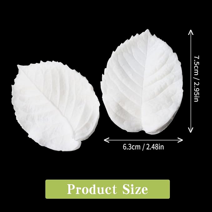 KALAIEN Leaf Petal Veiner Gum Paste Mold Sugar Craft Tools Rose Flower Leaf - Image 2