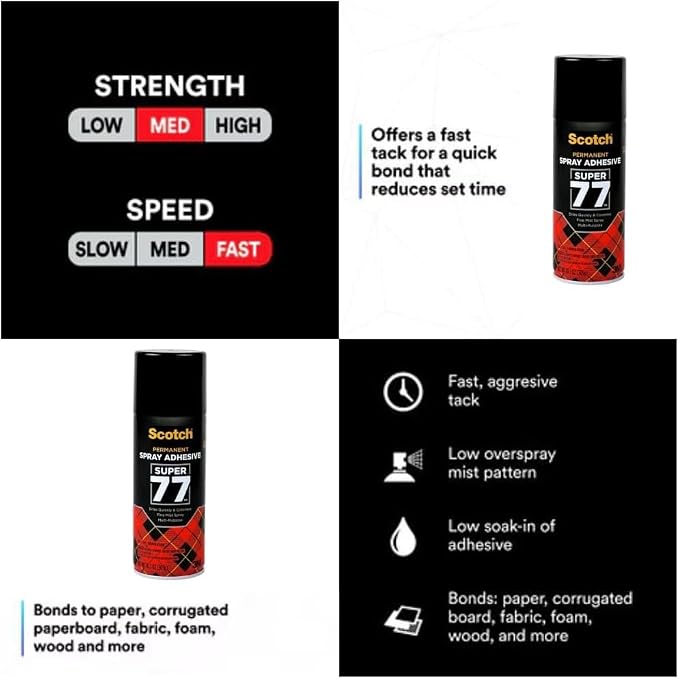 Scotch Super 77 Multipurpose Adhesive Spray, Bonds to Fabric, and More - Image 6