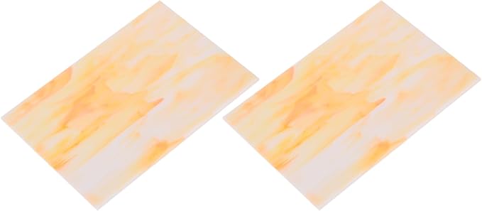 MECCANIXITY 2 Pcs Stained Glass Sheet Mosaic Tile 7.9 Inch x 5.9 Inch Champagne by MECCANIXITY