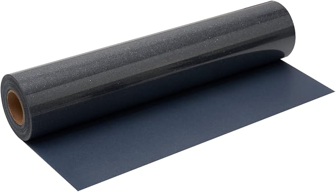 Black Glitter HTV Roll -12" x10ft Iron on Heat Transfer Vinyl by CREATINGISFULFILLING