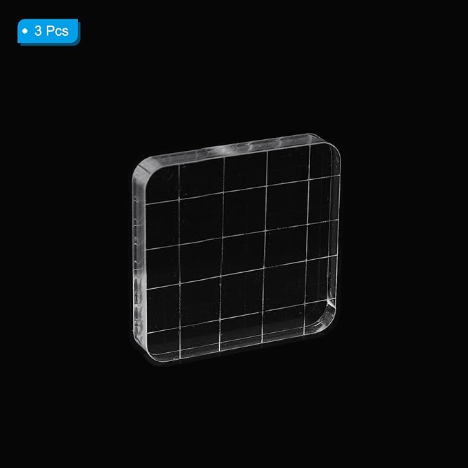 PATIKIL Acrylic Stamp Block, 3 Pack Stamping Block Square Shape - Image 3
