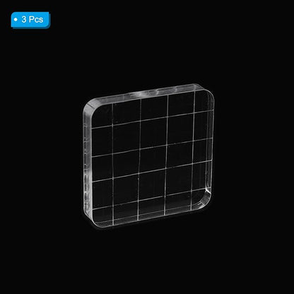 PATIKIL Acrylic Stamp Block, 3 Pack Stamping Block Square Shape - Image 3