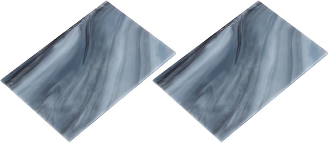 MECCANIXITY 2 Pcs Stained Glass Sheet Mosaic Tile 7.9 Inch x 5.9 Inch Gray by MECCANIXITY