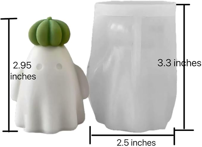 Ghost Holding Pumpkin Resin Mold, Halloween Candle Making Molds Fun Kit Cute - Image 2