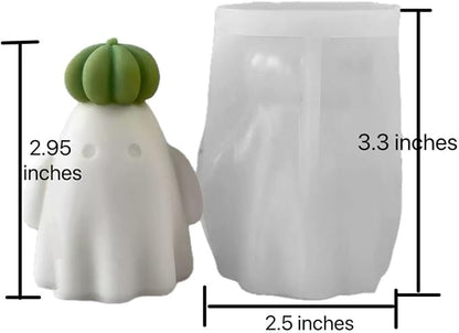 Ghost Holding Pumpkin Resin Mold, Halloween Candle Making Molds Fun Kit Cute - Image 2