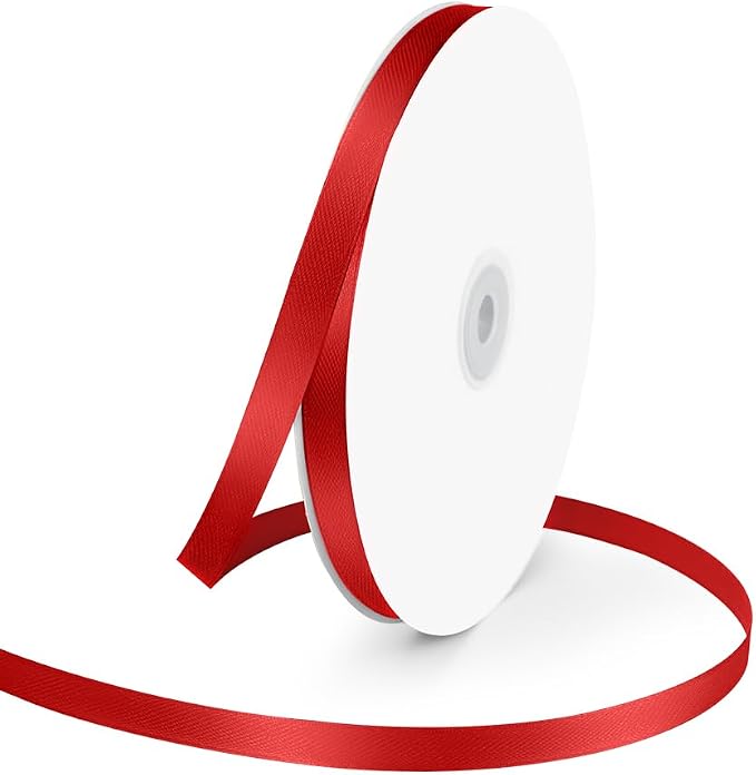 3/8" Wide x 100 Yards Single Face Polyester Satin Ribbon, Satin Ribbon by KMERLIFE
