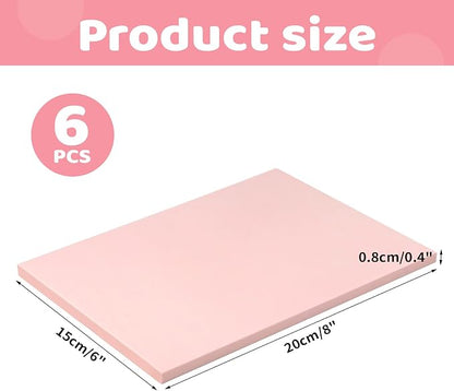 6 Pack 8"x6" Pale Pink Rubber Stamp Carving Blocks Rubber Carved Brick Soft - Image 2