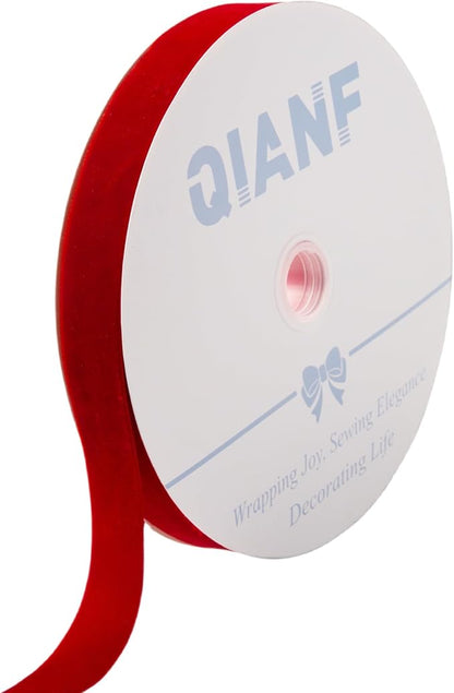 Vintage Red Velvet Ribbon, 1 Inch X 25Yd by QIANF