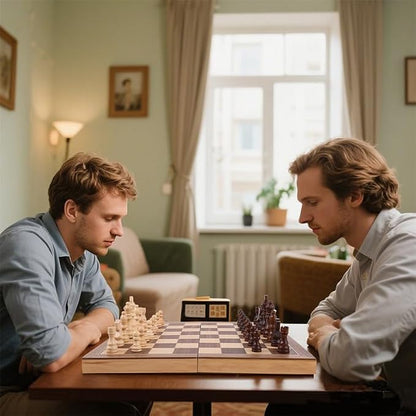 Wooden Chess Set with Folding Board - Image 7