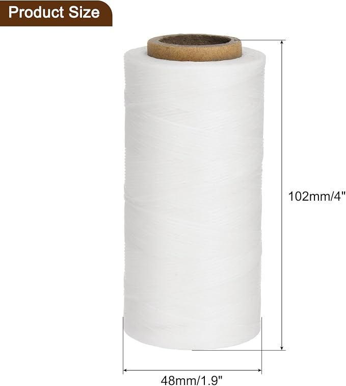 uxcell Leather Sewing Waxed Thread, 284 Yards / 260m 0.8mm 150D Flat Polyester - Image 6