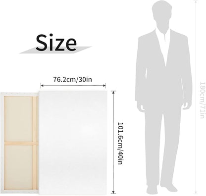 Large Canvas for Painting, 2 Pack 30x40 White Pre Stretched Canvases Fivefold - Image 5