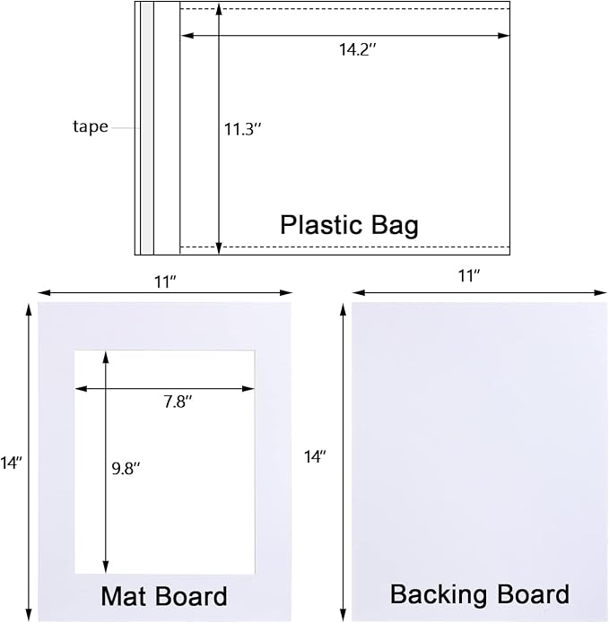 Egofine Pack of 25 White Pre-Cut Mat Board 11x14 Picture Mat - Image 4