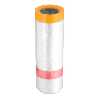 HARFINGTON Pre-Taped Masking Film 43.3" x32.8ft Double Adhesive Tape and Drape by HARFINGTON